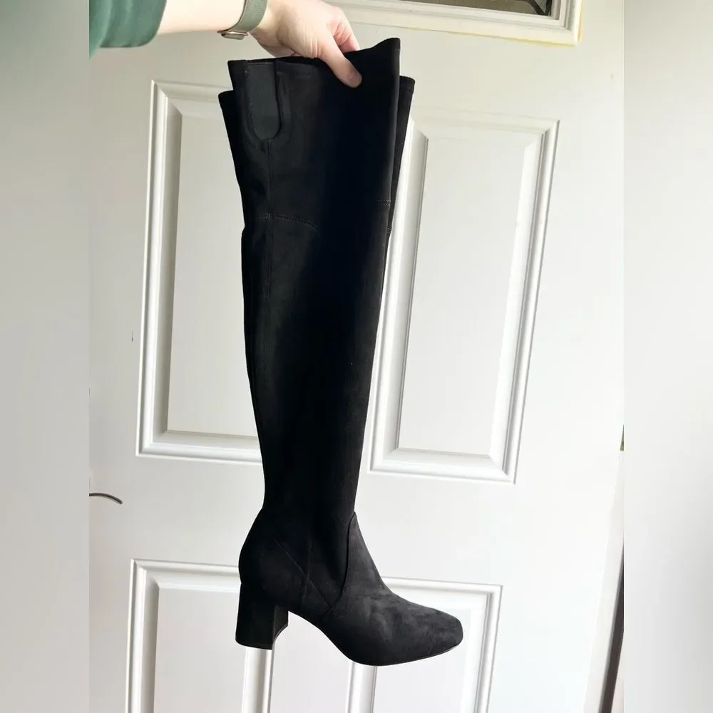 Marc Fisher Charlotte Over-the-Knee Faux-Suede Black Boot
